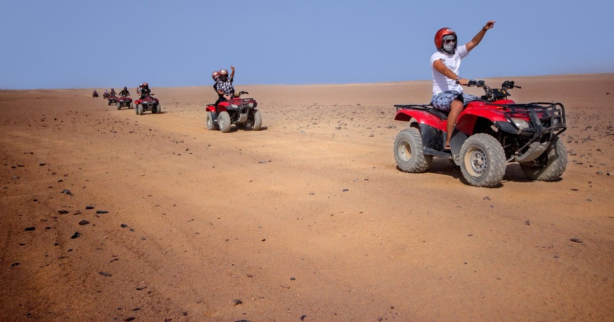 driving ATV on sand dunes Hurghada